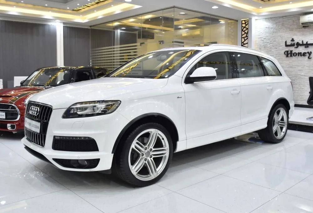 Audi Q7 EXCELLENT DEAL for our Audi Q7 S-Line QUATTRO ( 2015 Model ) in White Color GCC Specs for sale on HiQuota